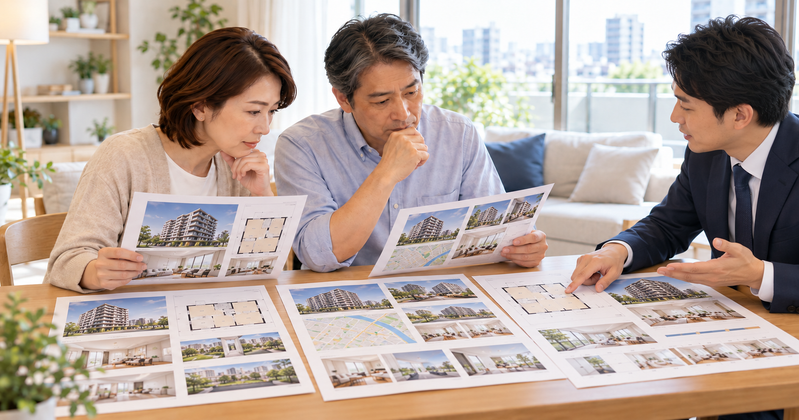 マンション売却で3社の査定根拠や販売方法と売却期間を比較する夫婦