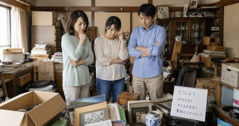 大量の家財が残った実家で片付けをするか悩む家族