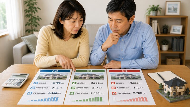 査定価格・売却期間・手取り額を比較して話し合う夫婦