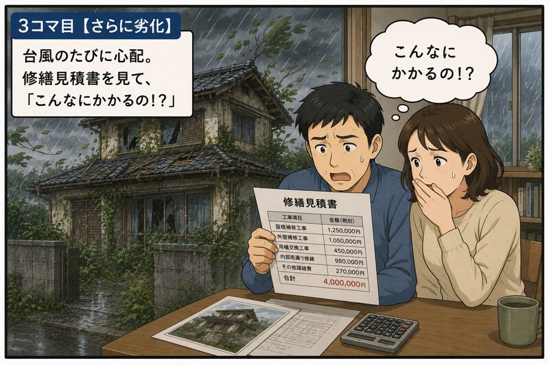 相続した実家の修繕の見積書を見てくらい気持ちになる夫婦