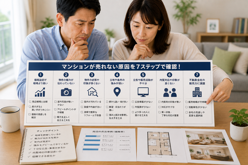 マンションが売れない原因を7ステップで確認する夫婦