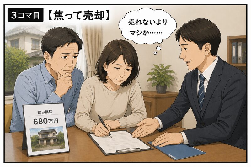 安い価格を提示され、「売れないよりマシか……」と焦って売却する夫婦