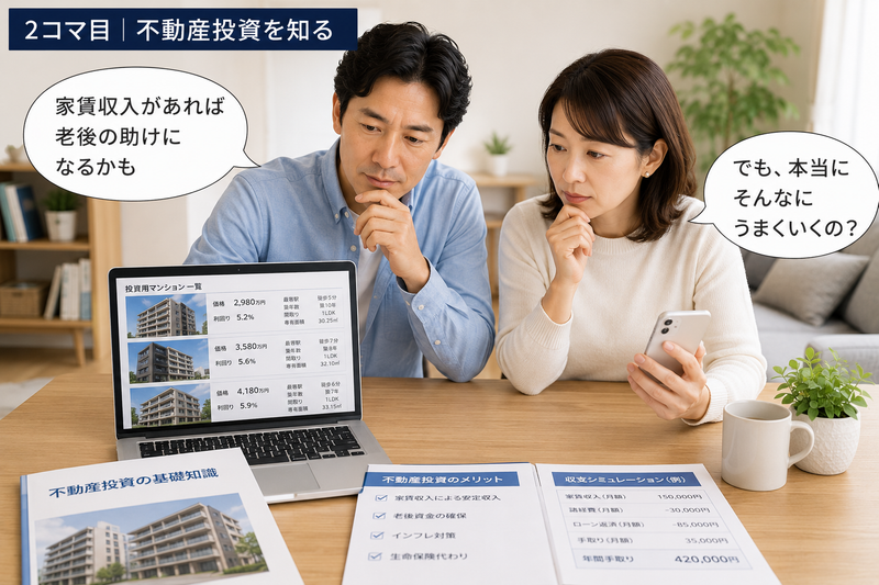 投資用不動産の購入を検討する40代夫婦