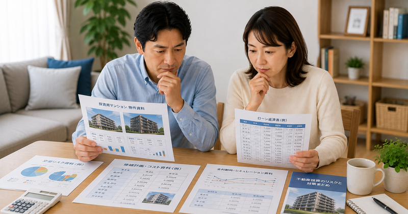 不動産投資の空室や修繕や金利のリスクを確認する40代夫婦