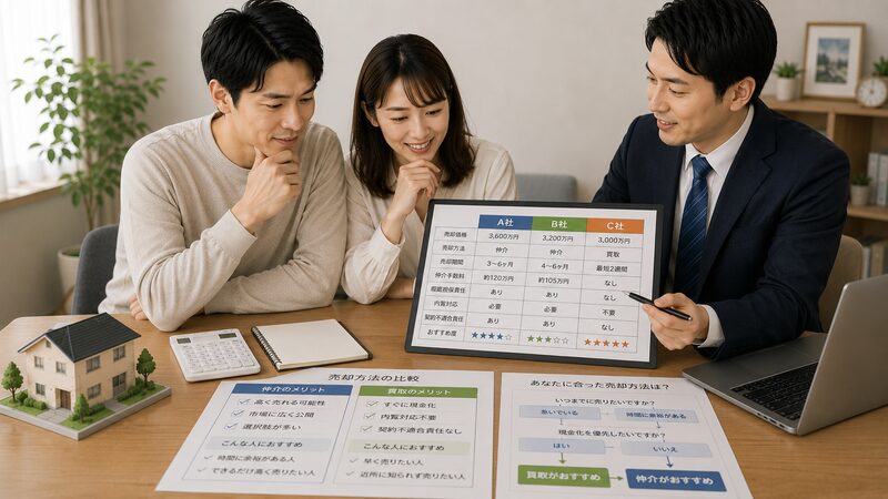 自宅の査定額を複数社か聞いて比較検討している夫婦