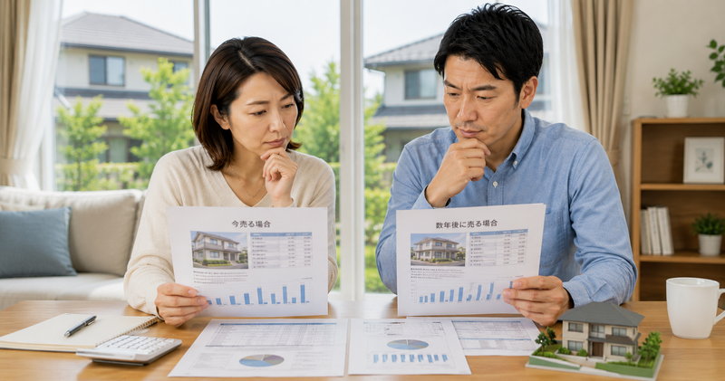 今売る場合と数年後に売る場合を比較して考える夫婦