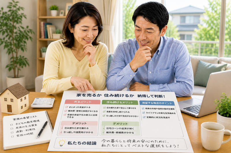 家を売るか住み続けるか納得して判断する夫婦