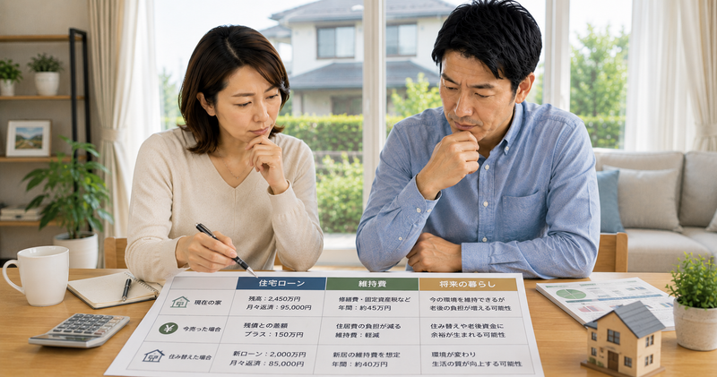住宅ローン・維持費・将来の暮らしを表で確認する夫婦