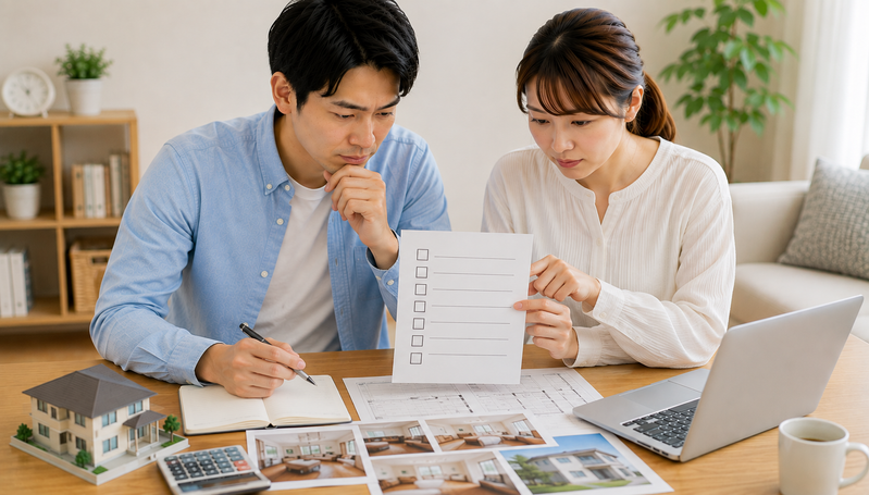 住宅ローン審査前に確認したい7つの対策をチェックする夫婦