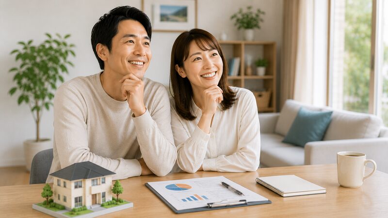 自宅売却がうまくいって笑顔の夫婦