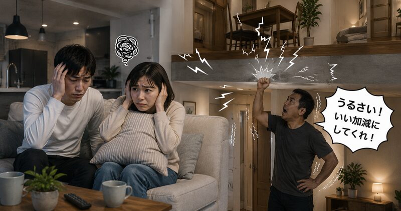 階下から壁を叩かれるなど、騒音に悩む様子。