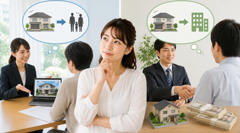 不動産売却方法の仲介と買取の違いを検討する人